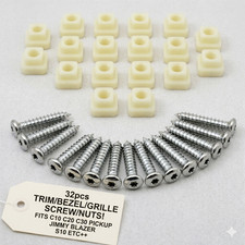 (32pcs) TRIM/BEZEL/GRILLE SCREW/NUTS FOR C10 C20 C30 PICKUP S10 JIMMY BLAZER...