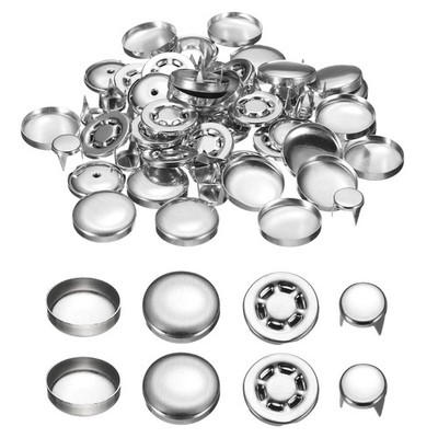 20Pcs 24.5mm/0.96 Inch Metal Button Caps Replacement for Baseball Caps, Silver