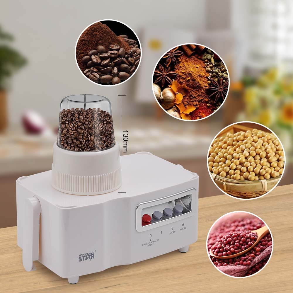 4-1 Juicer White classic, Blender, Juicer, Grinder and Food Processor all in one