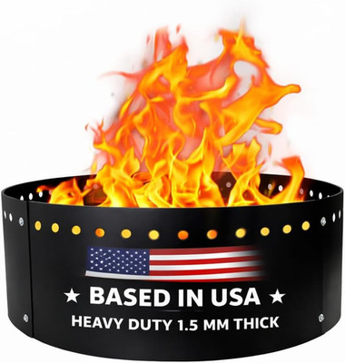 FEBTECH 36-Inch Fire Pit Ring   12-Inch Height Round Insert for Outdoor DIY Fire