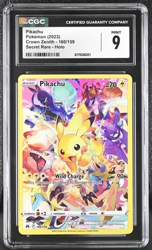 CGC 9 Pikachu 160/159 Secret Rare Holo Crown Zenith Pokemon
