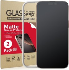  2 0 PCS Matte Glass Screen Protector for iPhone 16 Pro Max 6.9 Inch Anti Glare