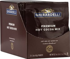 Sobres de cacao caliente premium Ghirardelli, ricos 1,51 onzas (paquete de 15)
