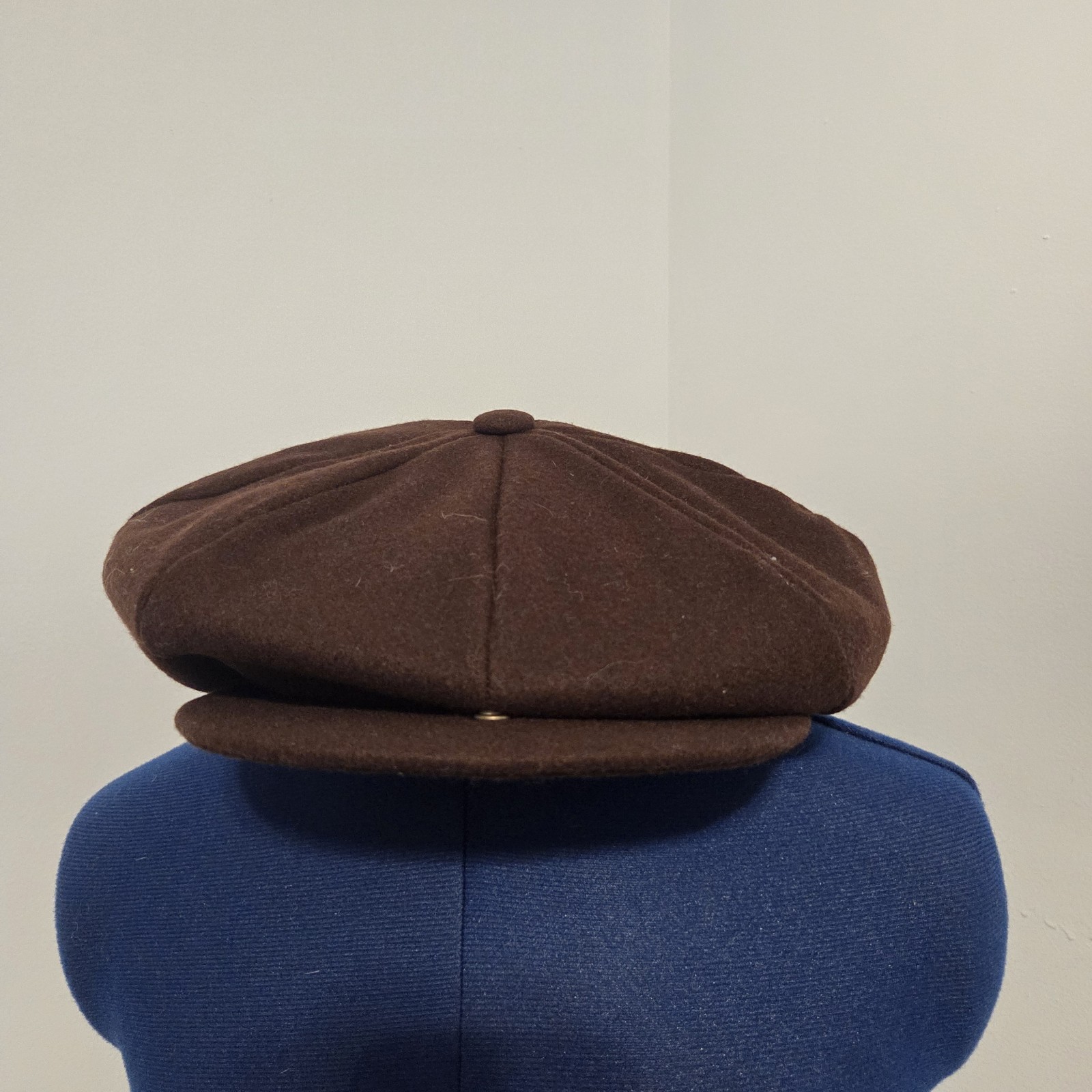 Capas Headwear N.Y. Deadstock Chocolate Brown Melton Wool Newsboy Cap NWT