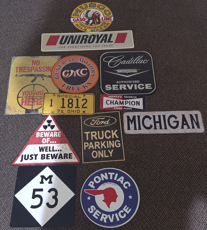 1971 Ohio Special/FORD/GMC/CADILLAC/CHAMPION/MI/AK NO/UNIROYAL SIGN LOT