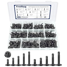 450 Count Self Tapping Screws Kit for Metal, 410 Stainless Steel Truss Head