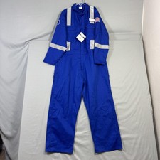 CRUDE FR Coveralls Mens 2XL Blue Flame Resistant Reflective Tape Workwear CAT 2