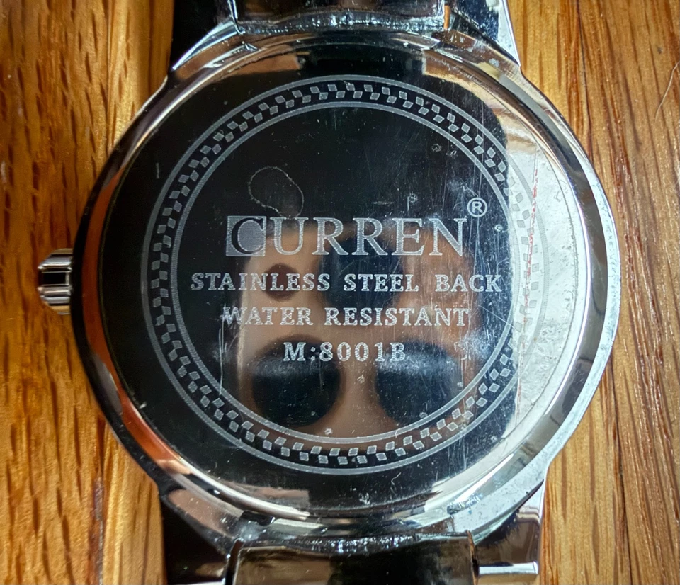 Reloj Curren Cronómetro Cuarzo Blanco Grande 48mm Acero Inoxidable EXCELENTE Foto 4 de 4