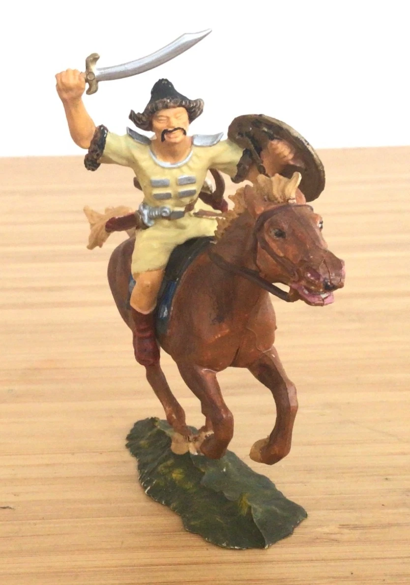 Figurine Elastolin – Hun à Cheval – Antiquité – Échelle 1:32 (60mm) – TRÈS BON ÉTAT