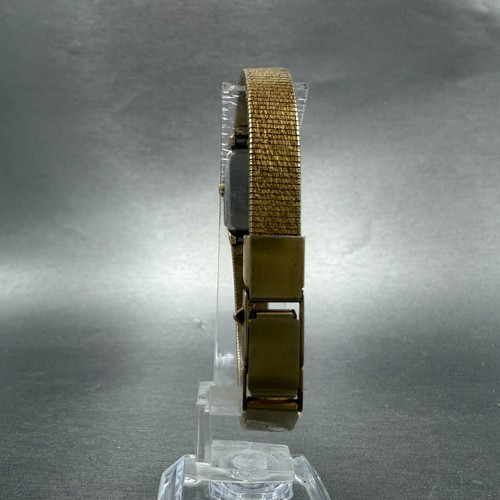 Seiko Tank Watch Women 12mm Champagne Dial Gold Tone 2e20-6479 New Battery VTG - Picture 8 of 11