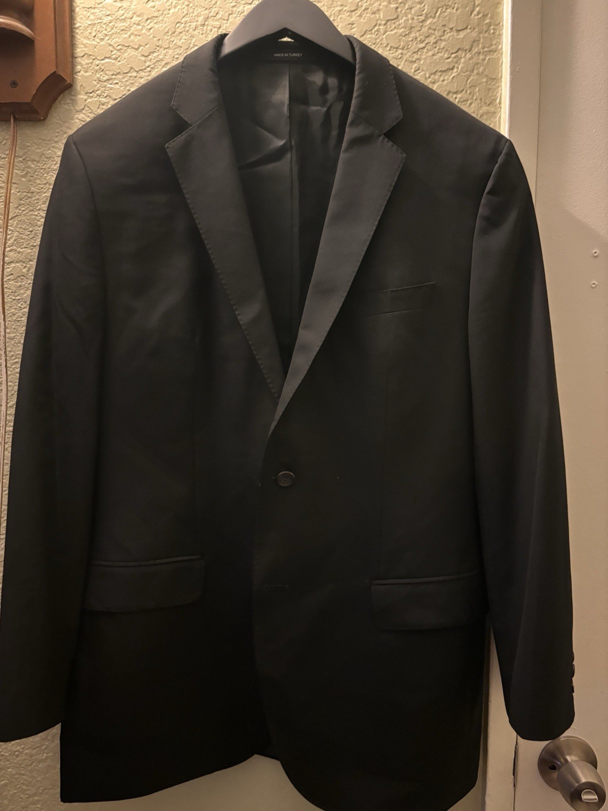 BOSS Hugo Boss Virgin Wool Black Men's Blazer 42R Two-Button 