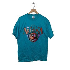 Vintage Native American Shirt Arizona Sedona Animal Graphic Teal Tee VTG 90s L