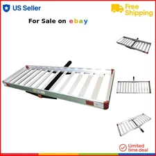 60 In Aluminum Cargo Carrier Rugged Hitch Mount Rack for SUV Truck Van