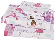 Sheet Set for Girls/Teens Fairy Tales Castle Princess Carriage Fairies Twin