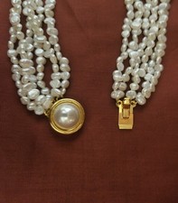 Philip Jones Collana Girocollo In Argento Sterling 925 Con 62 Perle D'Acqua Dolce Bianche (7-8mm) - Eleganza Senza Tempo - 2