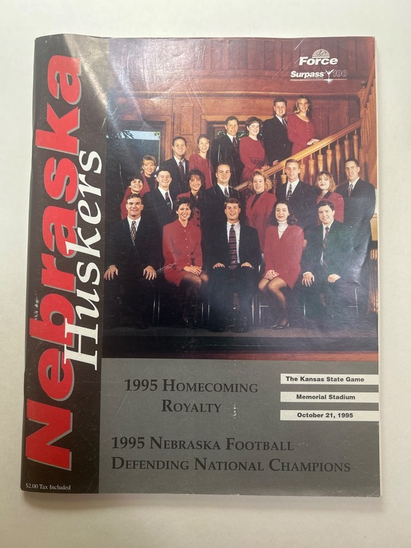 1995 Nebraska Cornhuskers Football HomeComing Game Program vs Kansas State