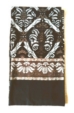 Long Black White Tan Double-sided Winter Scarf 60 x 8 inches