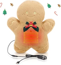 Gingerbread Man Back Heating Zone Heating Pad Plush Portable Electric Heat Pads 