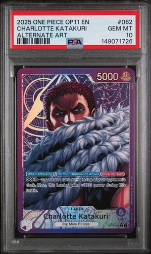 2025 ONE PIECE OP11-062 A FIST OF DIVINE SPEED #062 CHARLOTTE KATAKURI - PSA 10