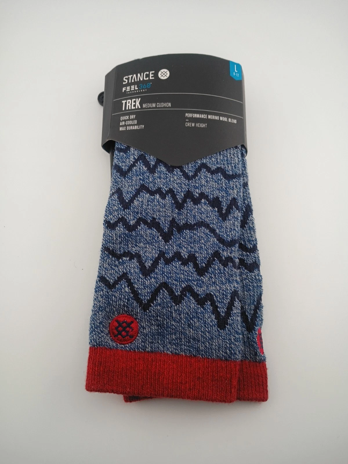 Stance Feel 360 Trek Crew Socks Large L NWT