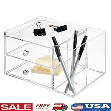 Clear 3 Drawer Storage Organizer Makeup Office Craft Supplies Desk Dresser New