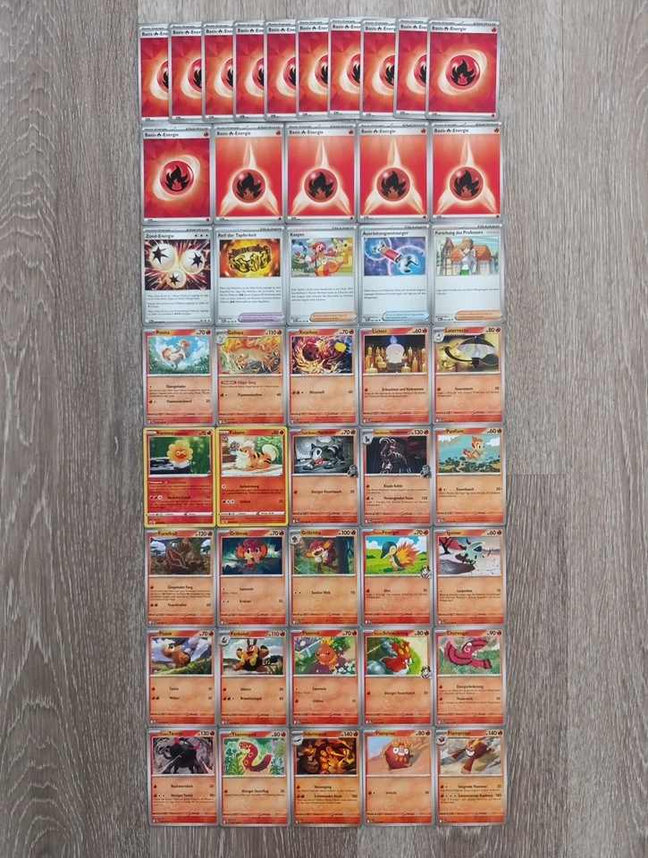 Pokemon karten Sammelkarten Feuer Deck 45 Karten 