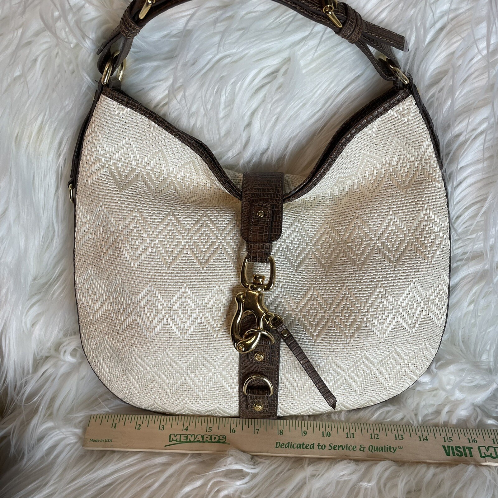 FRANCESCA BIASIA Straw and Leather Handbag eBay