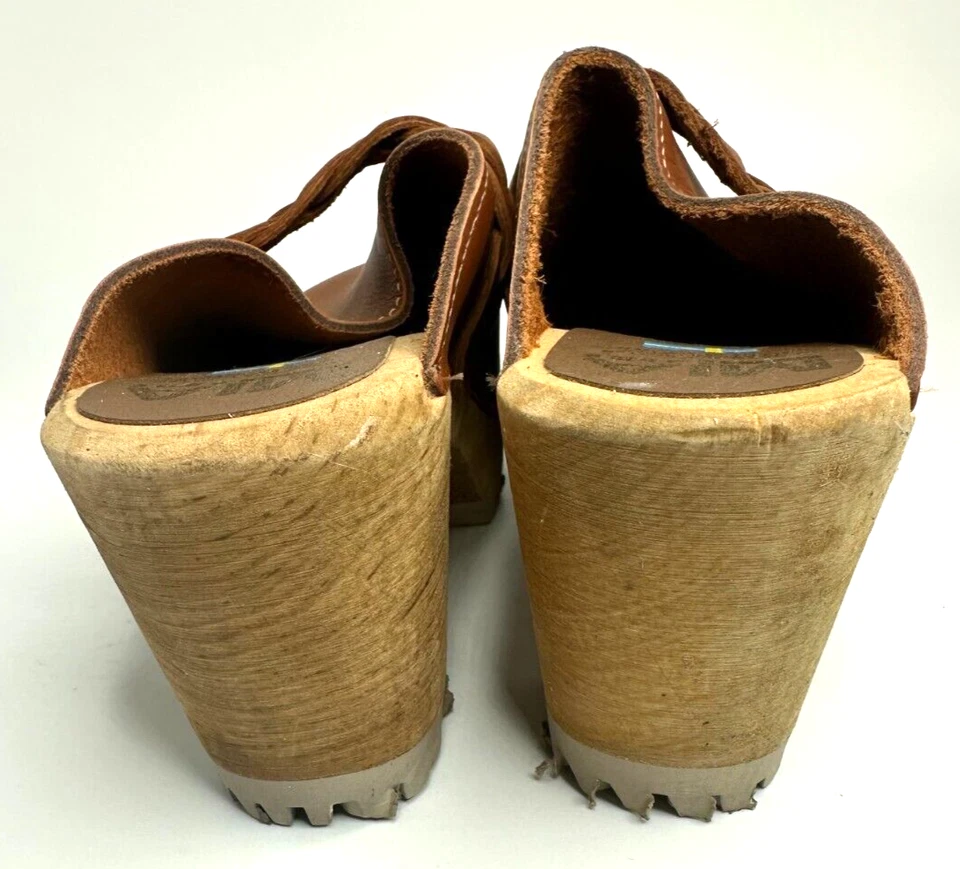 Zuecos MIA hechos en Suecia millas madera cuero talla 9 EE. UU. 39 UE Foto 4 de 4