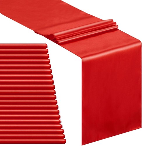 Versatile 20-Pack Red Polyester Satin Table Covers - Perfect for Grand Occasions - Picture 3 of 8