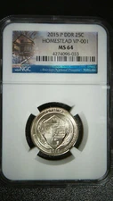 2015 P DDR-004/VP-001 MS-64 Unc. Homestead ATB 25c. Pump handle in window!
