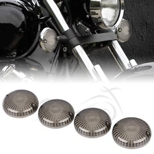 Motorcycle Smoke ABS Front & Rear Turn Signal Lenses For Yamaha Maxim XJ700/X