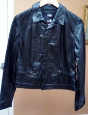 Versace Jeans Couture Black Leather Biker Jacket, Size S