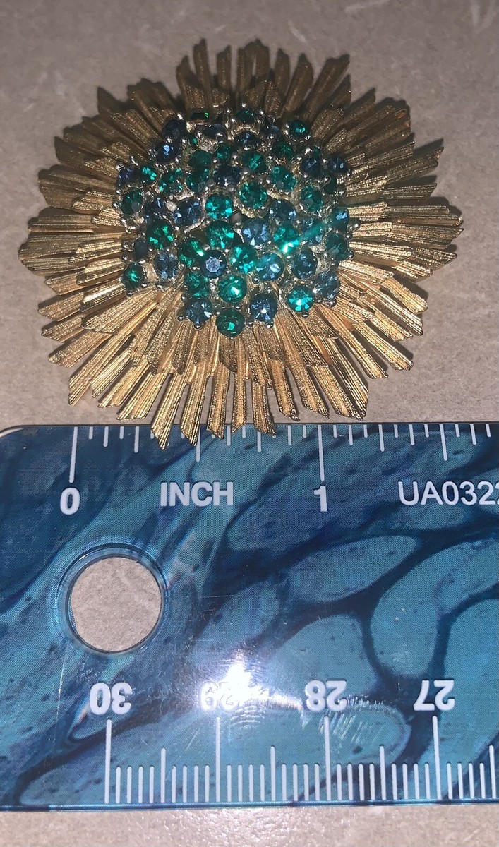 VINTAGE MARBOUX BY MARCEL BOUCHER GOLD TONE CRYSTAL Starburst