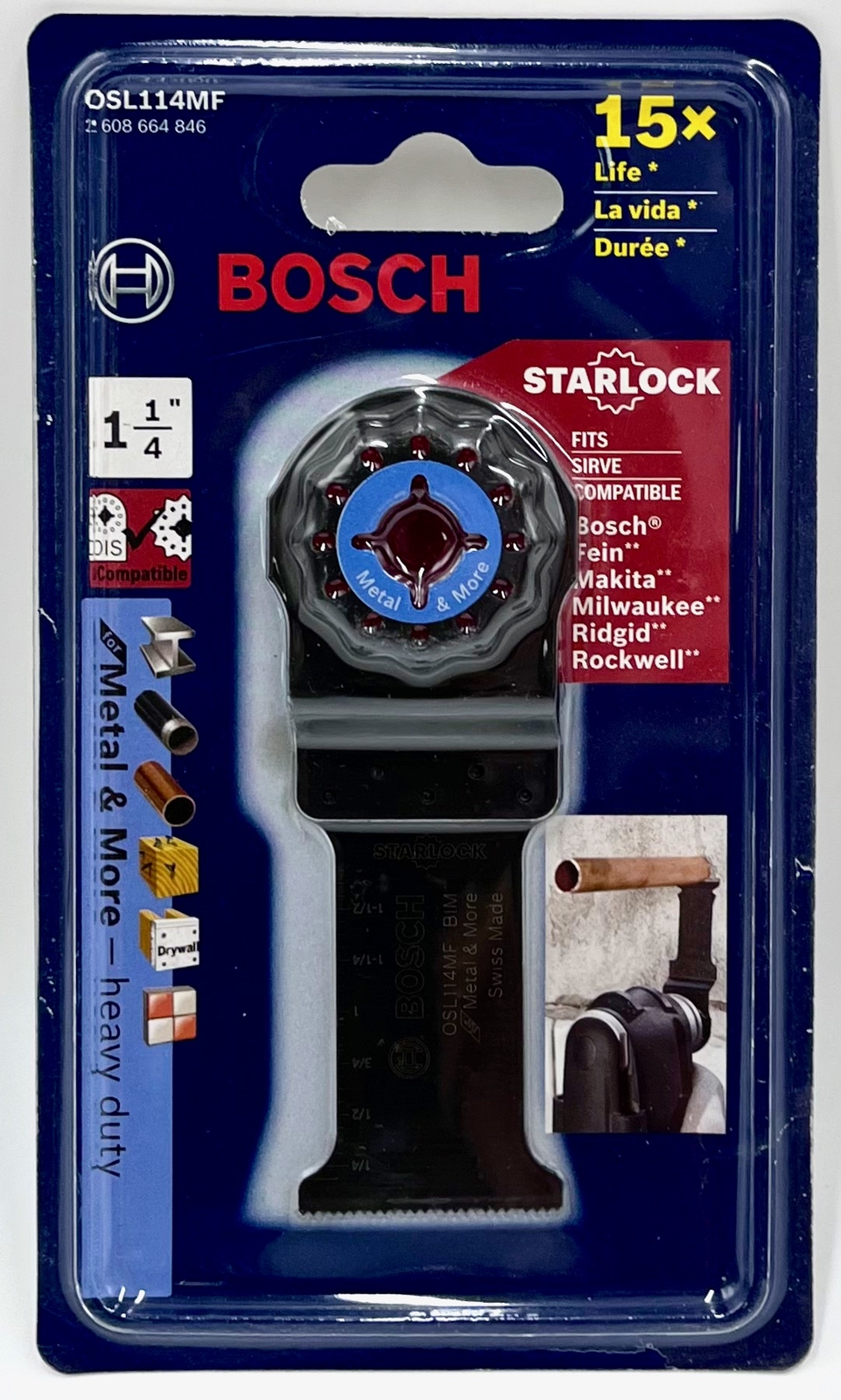 Bosch OSL114MF Starlock Oscillating Multi Tool Bi-Metal Plunge Cut Blade, 1-1/4"