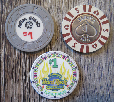 Las Vegas Casino Chip lot Sahara MGM Grand Tampa Seminole Hard Rock Token