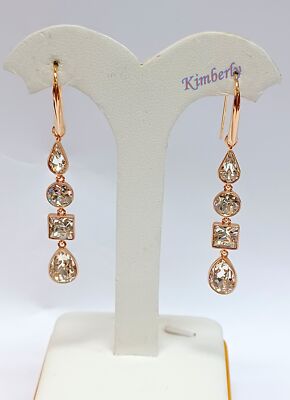 Swarovski Lisanne Long Earrings Rose Gold-PVD Crystal Authentic