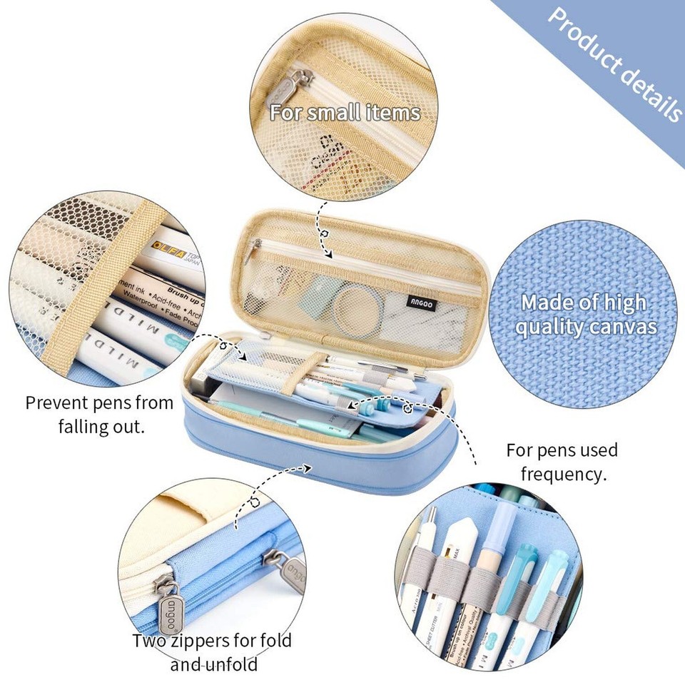 EASTHILL Big Capacity Pencil Pen Case Office College School Large