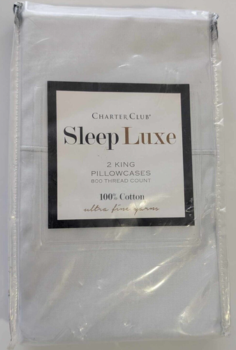 NIDP* CHARTER CLUB SLEEP LUXE 800TC COTTON POOL BLUE KING SIZE PILLOWCASES