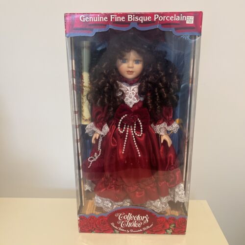 Collectors Choice Genuine Fine Bisque Porcelain Limited Edition Doll/ Red Dress