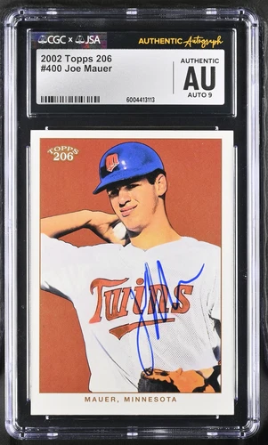 2002 Topps 206 #400 Joe Mauer Autograph  CGC AU x JSA 9