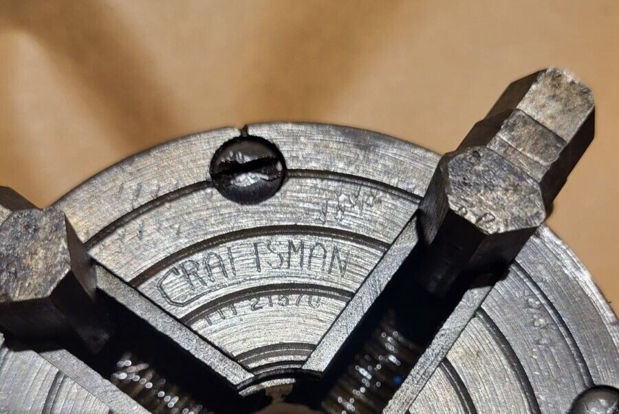 3" craftsman 4 jaw metal lathe chuck fits southbend and other lathes