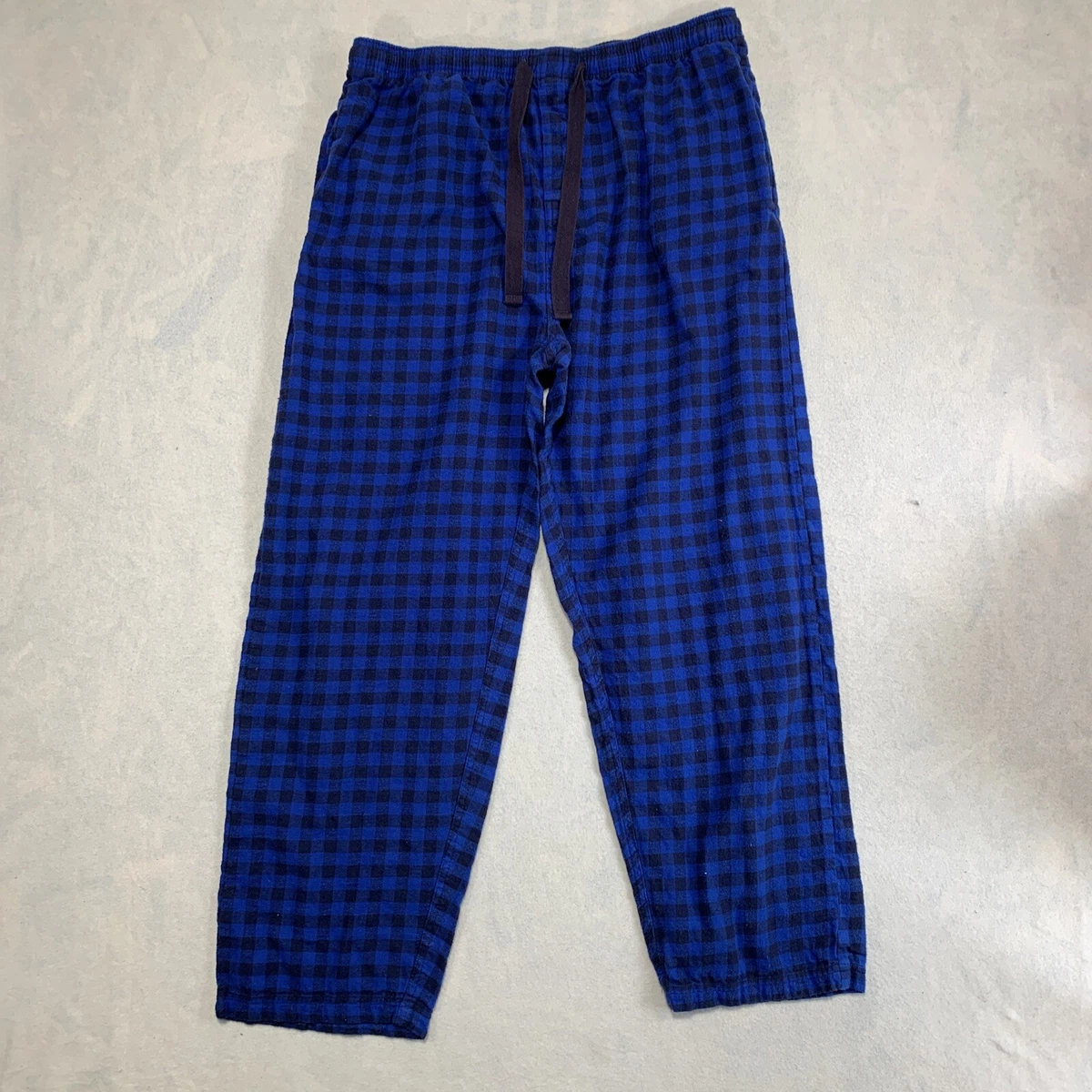Sun River Flannel Pajama Pants Mens Large Blue Buffalo Plaid 100