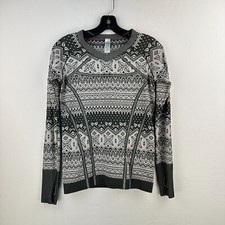 Ivivva Lululemon Sweatshirt Kids 14 Gray Geometric Stretch Long Sleeve Pullover