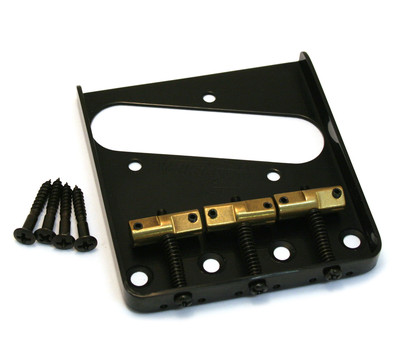 WTBBK Wilkinson Black Compensated Brass 3-Saddle Bridge Fender Telecaster/Tele  