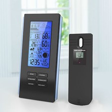 Blue LED Wireless Weather Station & Sensor Temperature Humidity Barometer RCC