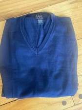 Jos A Bank Mens Blue V Neck Sweater L. Signature Collection