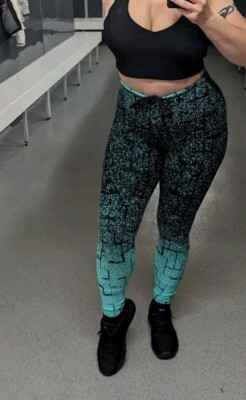 Brazilian Gym Yoga Laufleggings Tights Tanzleggings blau/schwarz, zum Binden M/L