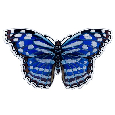 Blue Mexican Bluewing Butterfly Hand Painted Magnet By AMIA Studios 3.75'' x 2''