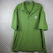 Peter Millar Summer Comfort Polo Shirt Mens XL Green Striped Blue Golf Adult