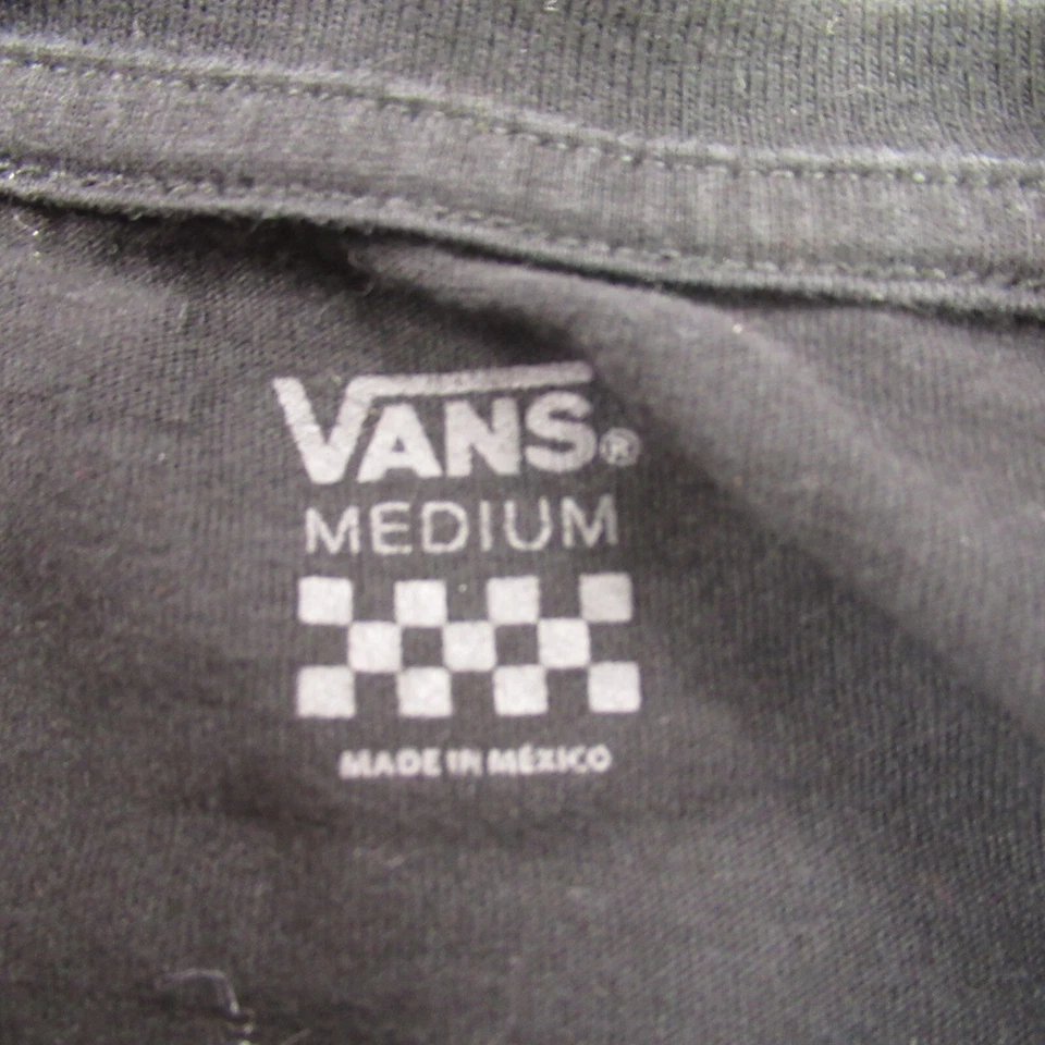 Camisa Vans Niñas Mediana Cuello Redondo Ligera Informal Negra Floral Manga Larga Foto 4 de 4